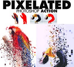 极品PS动作－马赛克抽离：Pixelated Photoshop Action